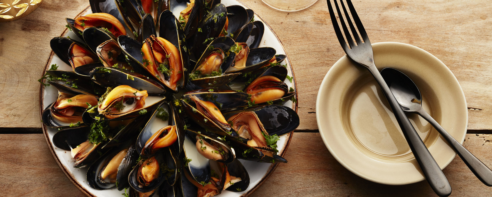 Blåskjell med hvitløk og persille