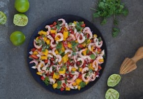 Ceviche med mango og reker