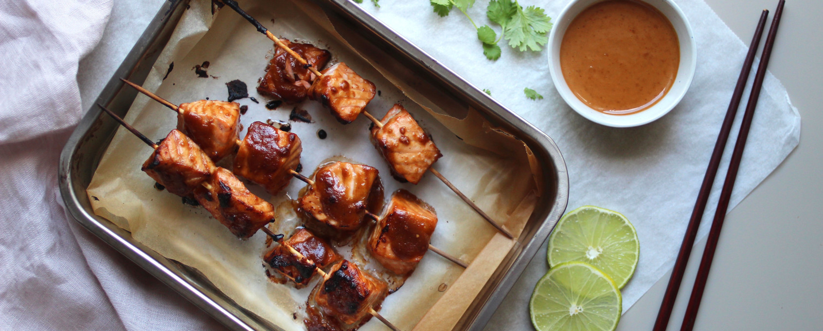 Grillspyd med sataylaks