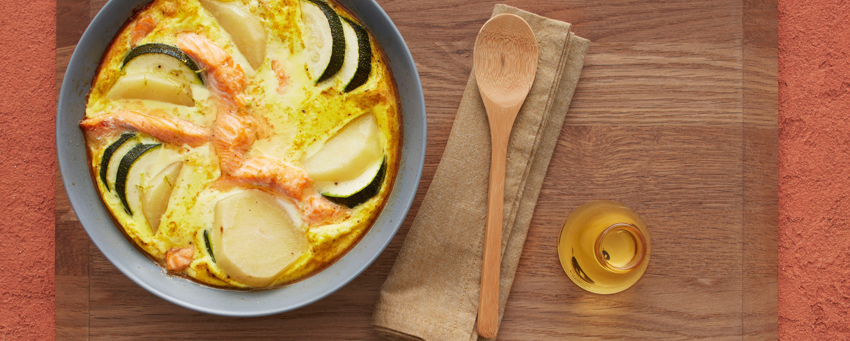 Laksegrateng med squash og potet