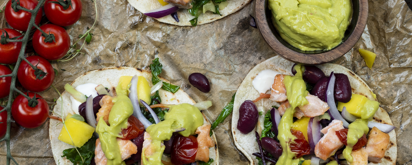 Laksetaco med guacamole