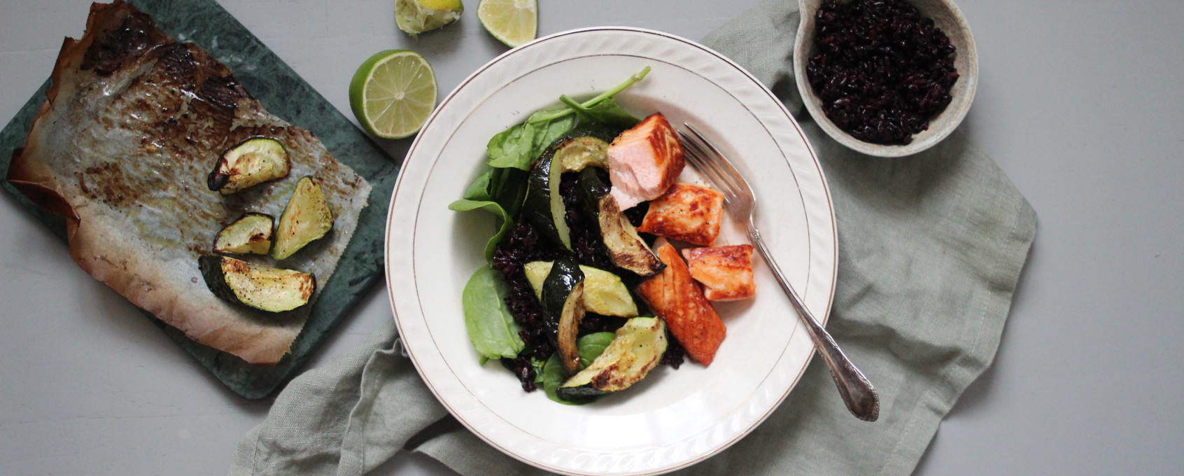 Ovnsbakt laks i form med ris