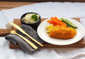 Pankopanert torskefilet med remulade