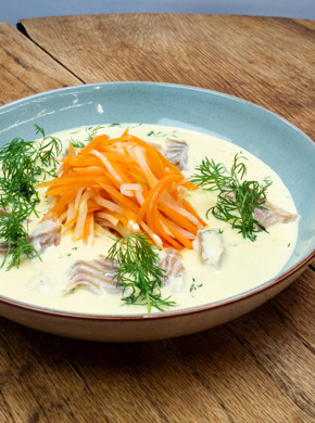 Fiskesuppe med røkt kolje