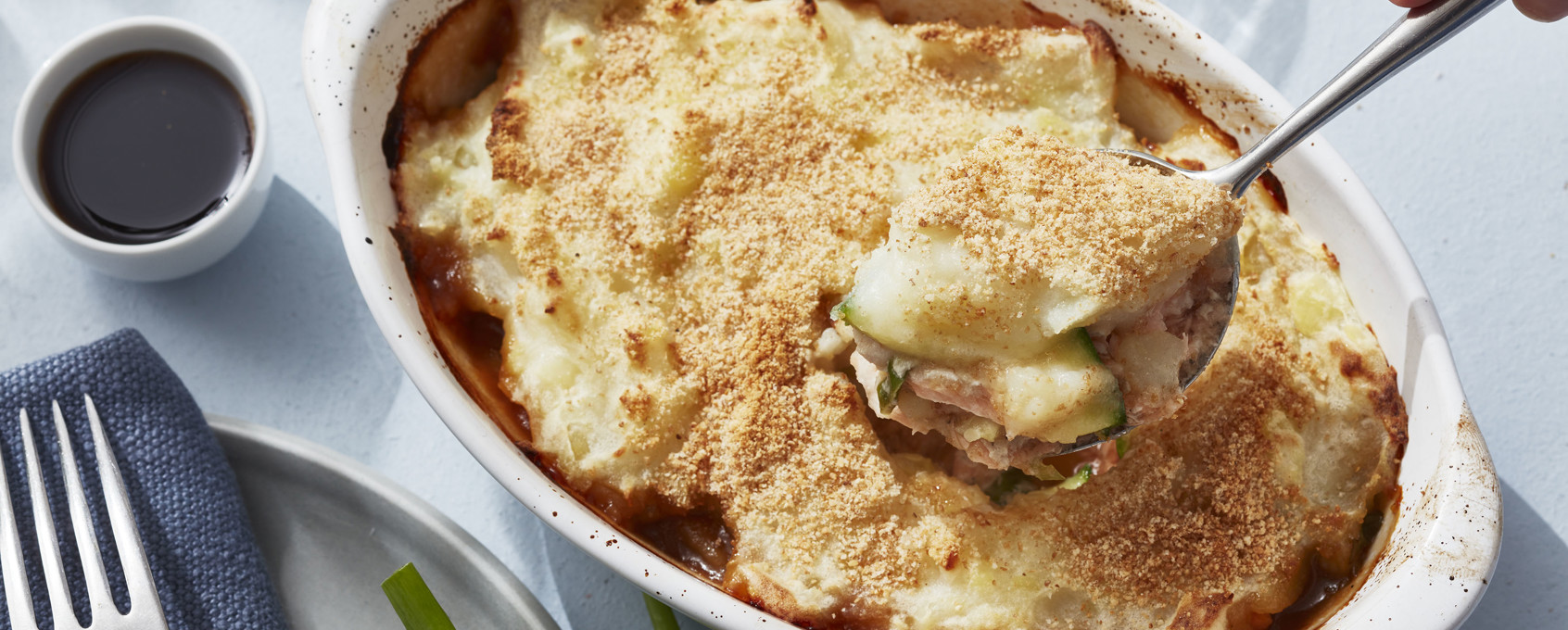 Teriyakilaks i form med potetmos