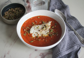Tomatsuppe med ovnsbakt torsk