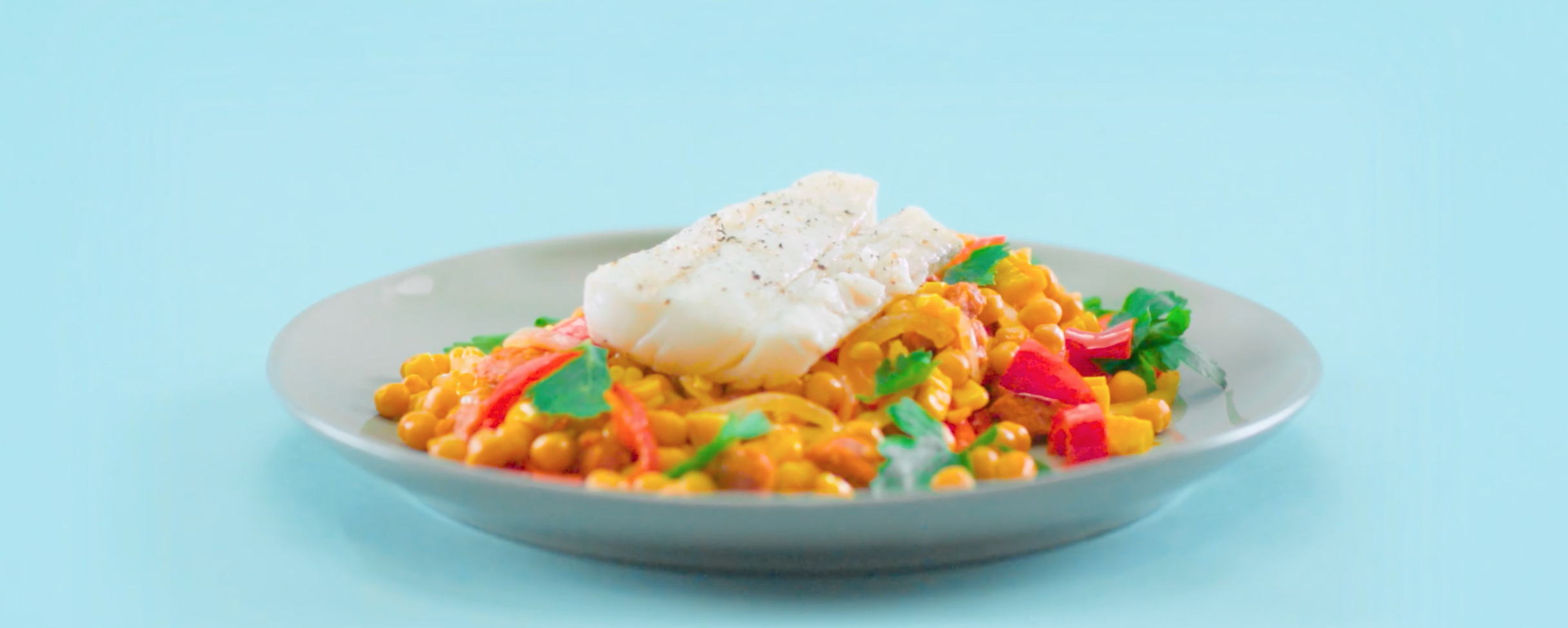 Dampet torsk med paprika