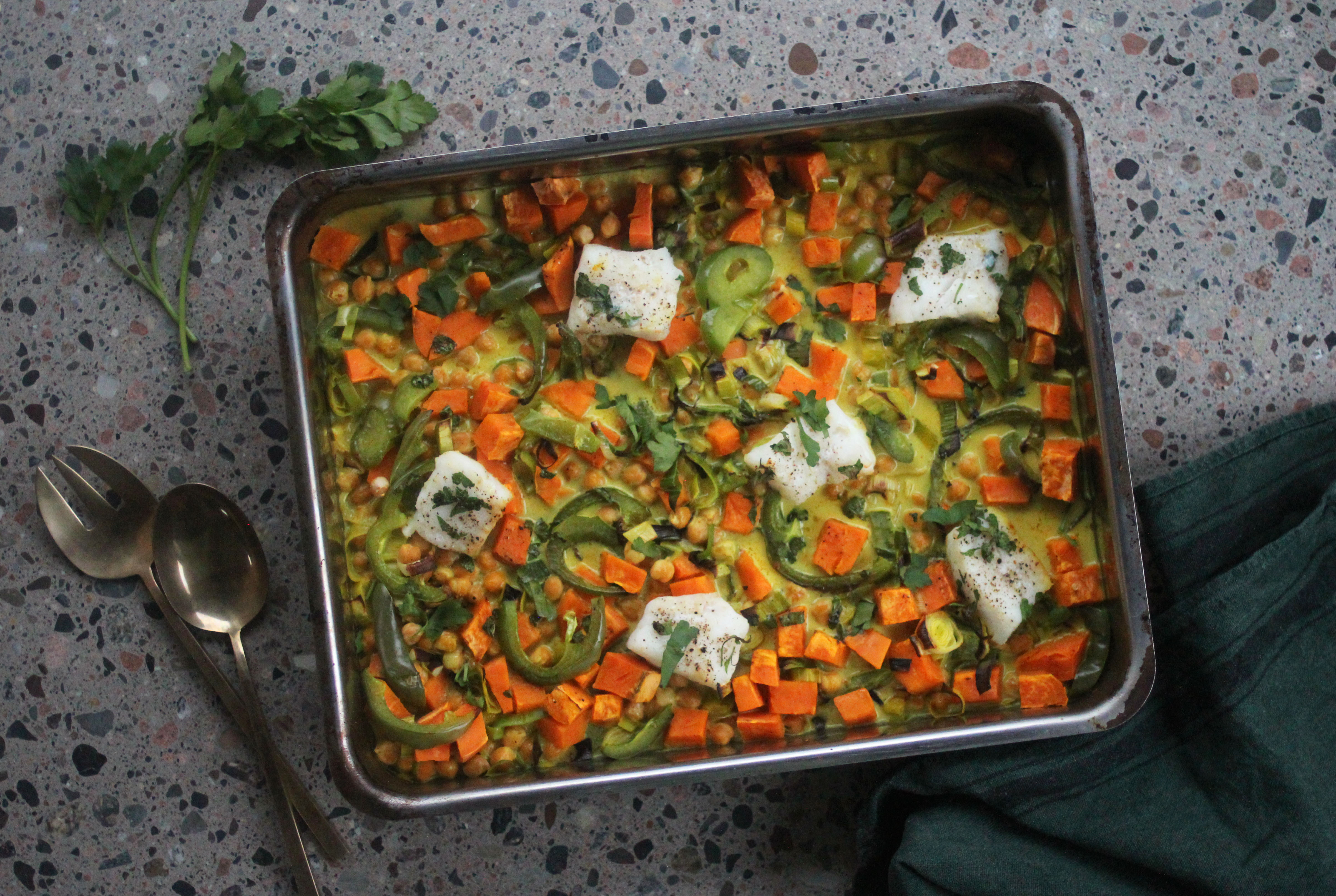 Torsk i form med søtpotet